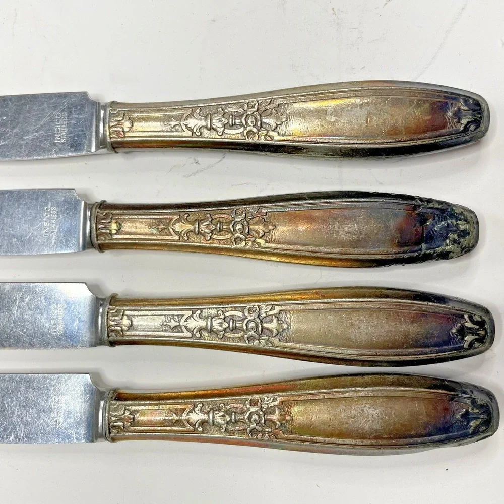 4 Butter Knives Silverware 1847 Roger's‎ Bro. Ambassador Silverplate Flatware